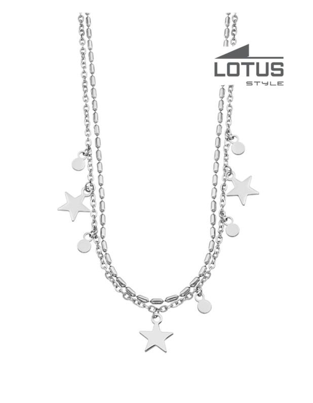 LOTUS STYLE STAINLESS STEEL NECKLACE 